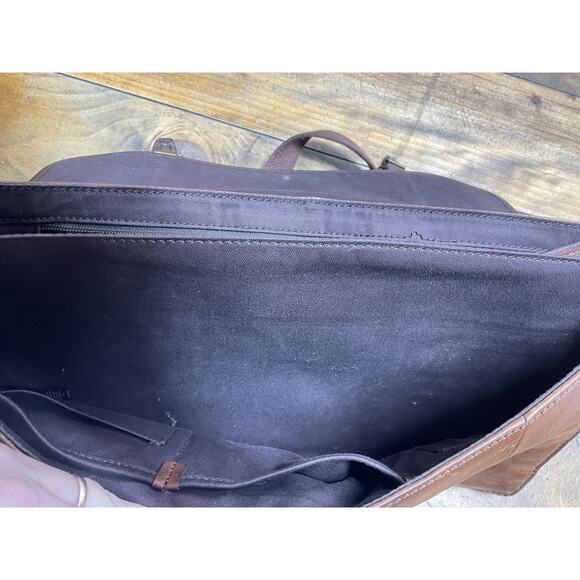 Vintage Fossil Leather Messenger Briefcase Brown Bag - Picture 10 of 15